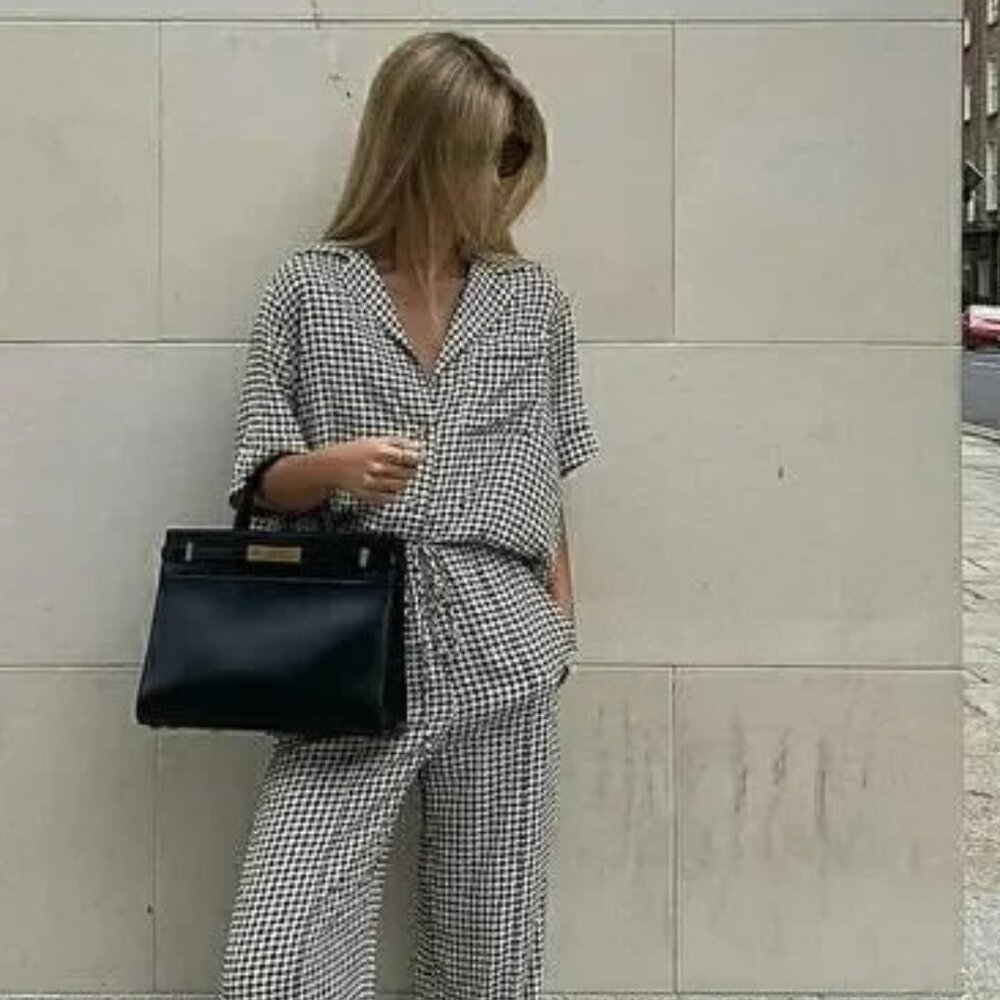 Dissh Gaia Houndstooth Set – Top & Pants Matching Set